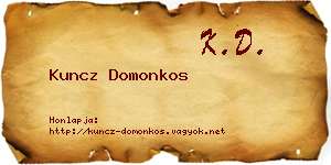 Kuncz Domonkos névjegykártya